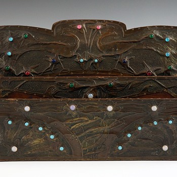 1898-1900 Alfred Daguet / S. Bing Mixed Materials Letter Holder - Art Nouveau