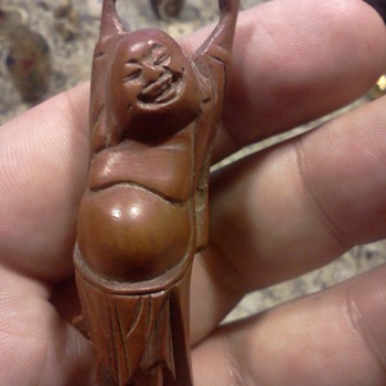 Budai aka Laughing Buddah- Wooden Figurine - Asian