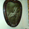 cupid asleep print  unique heart shaped frame 