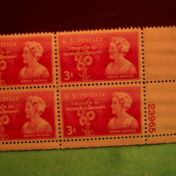 1948 Founder Of The Memorial Poppy Moina Michael 3¢ Stamps - Stamps