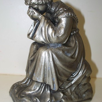 SOLVED: Interesting Cast Metal ( Spelter?) Woman in Chains Crying. Any guesses? - Figurines