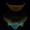 English Art Glass Honey Comb Posy Vase Glows Orange!