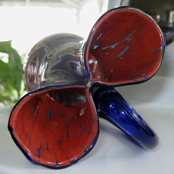 Double Mouthed Czechoslovakian Vase - Art Glass