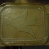 Pressed glass peace dove tray