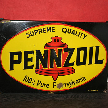 pennzoil porcelain sign