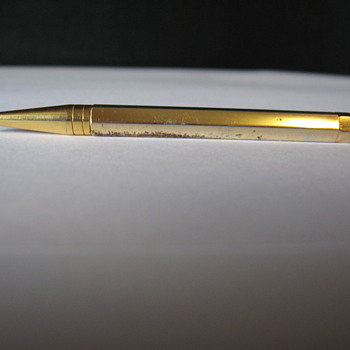 VINTAGE BRASS PENCIL WITH AQUAMARINE JEWEL - Office
