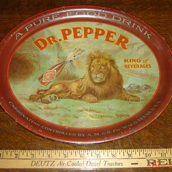 13 inch Dr Pepper Tray with Lion - One of my favorites - Advertising