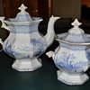 Need Help IDing My New Ironstone Tea Pot and Sugar, Blue Transferware