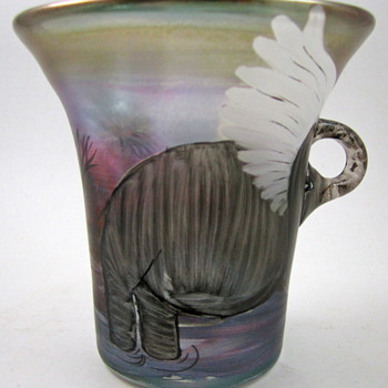 Eisch "Poetry in Glass" Part 2 - Drinking Cup, 1989 - Art Glass
