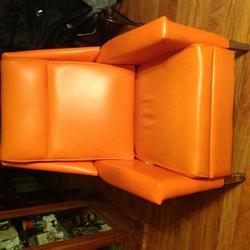 My orange chair. Almost broke my back picking up. - Furniture