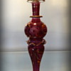Victorian Carved Glass Gold Gilt Perfume Bottle
