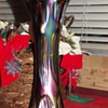 Fenton Ribbed Thumbprint Carnival Glass Vase 10"