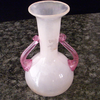 White and Pink Mystery Vase - Art Glass