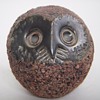 Finnish Pottery Owl Orb~Great Coarse Texture~Unreadable Signature