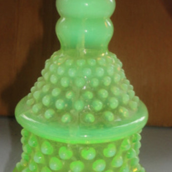 Hobnail Opalescent Vaseline Glass Lamp - Lamps