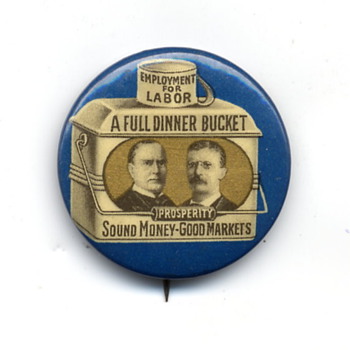 Two Presidential Campaign Pins from 1900 and 1924. - Medals Pins and Badges