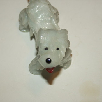 Pale Green Jade Carved Dog Asian Chinese/Japanese