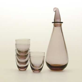 SV decanter and glasses, Nanny Still (Riihimäen, 1950) - Art Glass