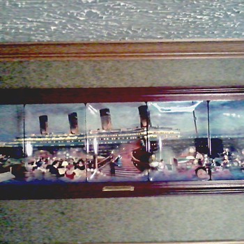 Bradford Exchange China" Titanic Ship of Dreams " /5 Rectangular Plates Series/ Custom Frame