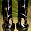 BLACK/AMETHYST PAIR OF VASES