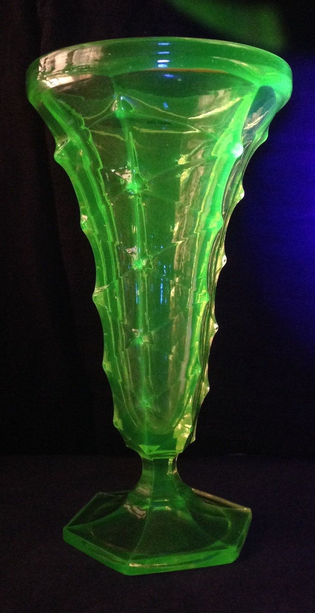 Pressed uranium glass vase Collectors Weekly