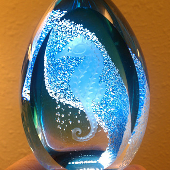 Caithness Glass Seahorse Paperweight - Art Glass