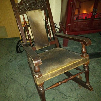 Old animal hide rocker