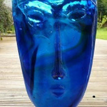 COBALT BLUE GLASS FACE/HEAD - Art Glass