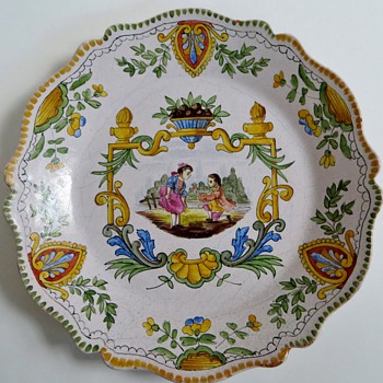 Beautiful Plate, Italian? New or Old? Very Nice Handpainted Design~Signed  EF