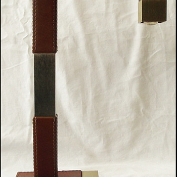 FABULOUS FRENCH LE TANNEUR DESK LAMP LEATHER COVERED - Lamps