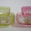 Czech? Gorgeous Egg Shell thin tinted & Enamelled glass Cup & Saucers