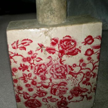 Large Square Old Asian ? Vase 