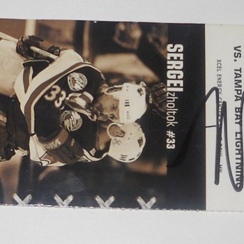 Minnesota Wild hockey ticket signed by Wes Walz
