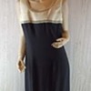 1960s Leon Haskin cream and black crepe cocktail dress