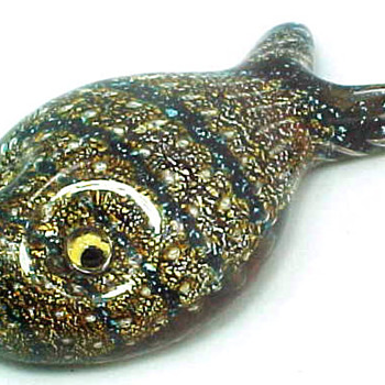 Galliano Ferro, Murano Controlled Bubble Art Glass Paperweight Fish - Art Glass