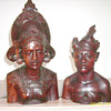 Vintage Mayan? Aztec? Asian? Wood Bust Carvings Circa 1925