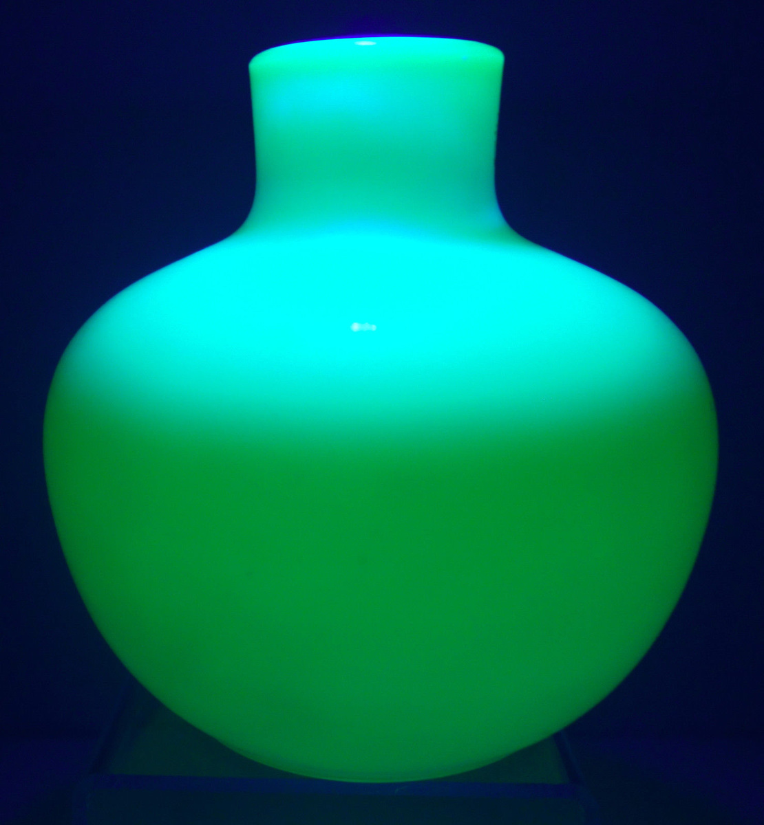 Harrach Blue Cased Uranium Glass Vase c. 1890 Collectors Weekly