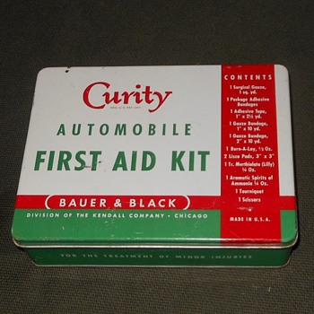 Curity Automobile First Aid Kit Bauer & Black Circa 1954 - Advertising