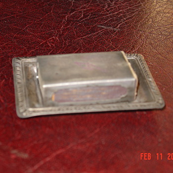 Sterling Match Box Holder With Sterling Tray