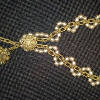 Vintage Miriam Haskell Two Flower Necklace