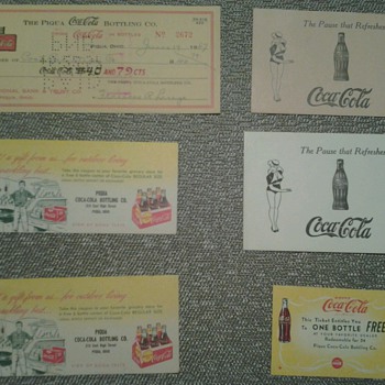 Various Coca Cola Paper Items
