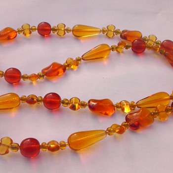 Autumn glass necklace - Costume Jewelry