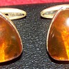 soviet union gold and amber cufflinks 