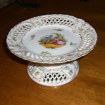 My Mother in Law's antique footed porcelain candy dish. - China and Dinnerware