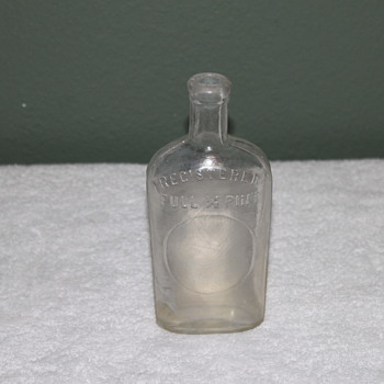Pre Prohibition embossed full 1/2 pint Strap Sided Cork Top Bottle - Bottles