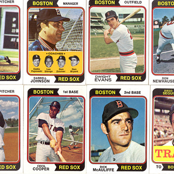 1974 Red Sox Baseball Cards