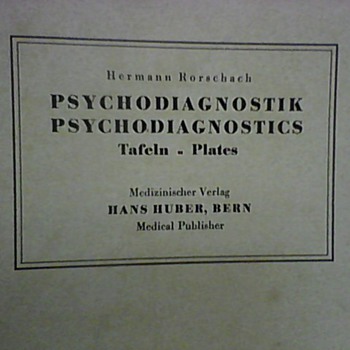 HERMAN RORSCHACH PSYCHODIAGNOSTIC PLATES 1921/1948