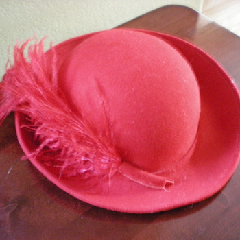 Old red women's with red feather