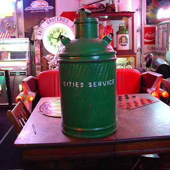 Embossed...Cities Service...Ten Gallon Oil Can - Petroliana