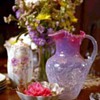 Pink Opalescent Glass Pitcher